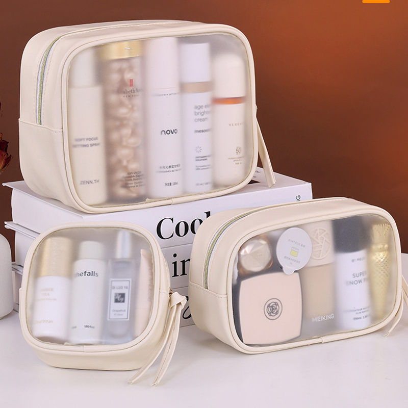 Luxury Skincare Organizer - PVC 무광 반투명 화장품 가방 -