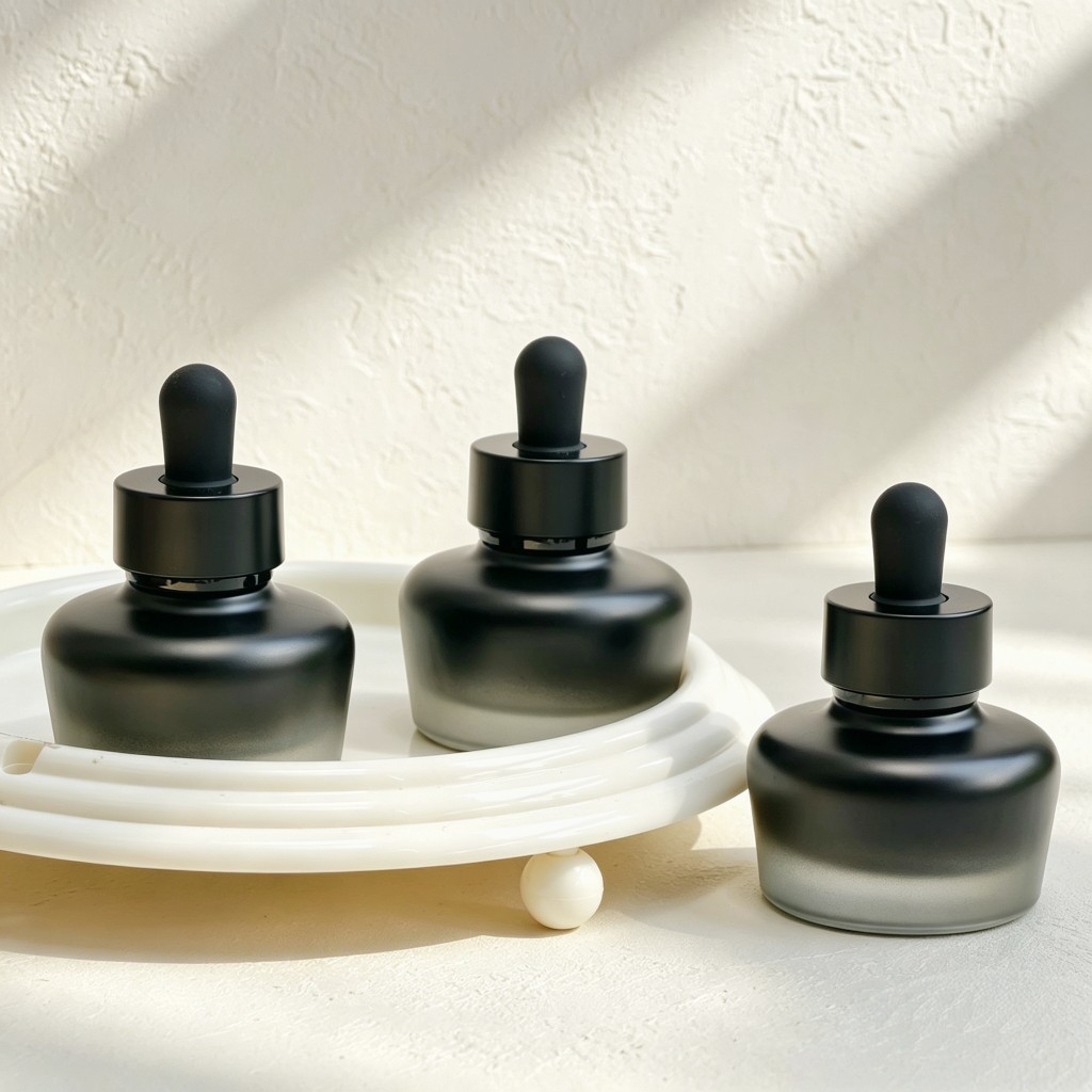 Luxury Skincare Essential - 30ml 반투명 유리 드롭퍼 병, 차광