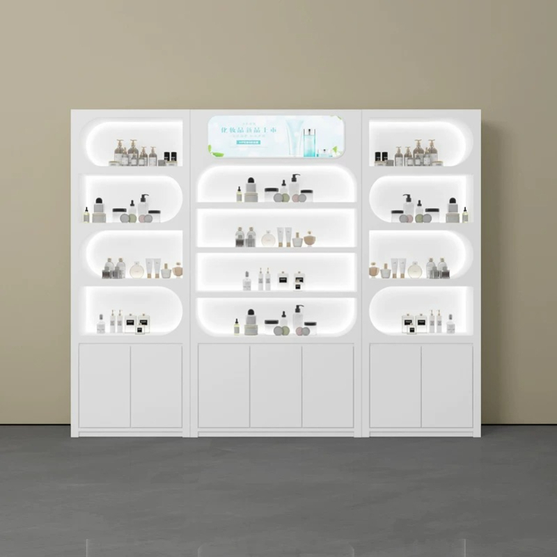 Luxury Skincare Display - 북유럽 미니멀리스트 뷰티 살롱 디스플레이 캐비닛