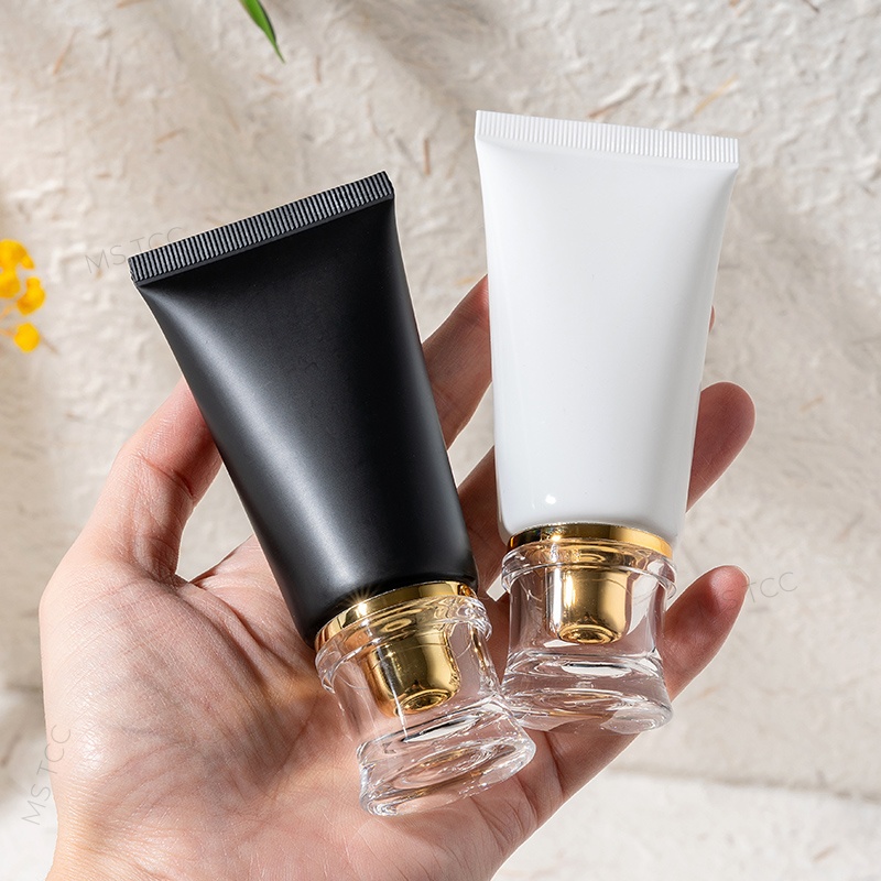 10Pcs 50ml 플라스틱 짜기 튜브 황금 아크릴 뚜 - Luxury Skincare Wholesale 리뷰 및 가격