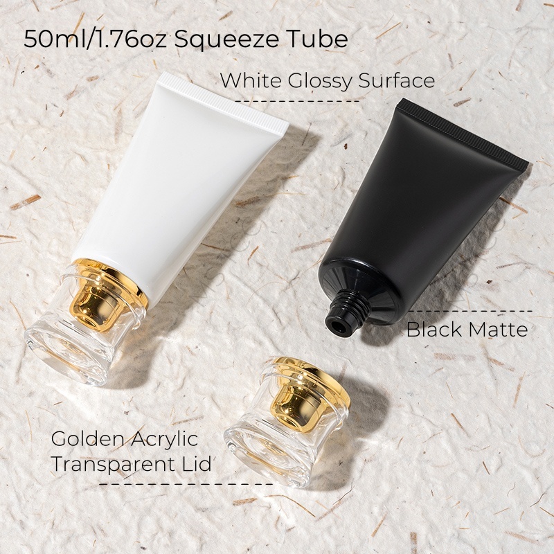 10Pcs 50ml 플라스틱 짜기 튜브 황금 아크릴 뚜 - Luxury Skincare Wholesale 리뷰 및 가격