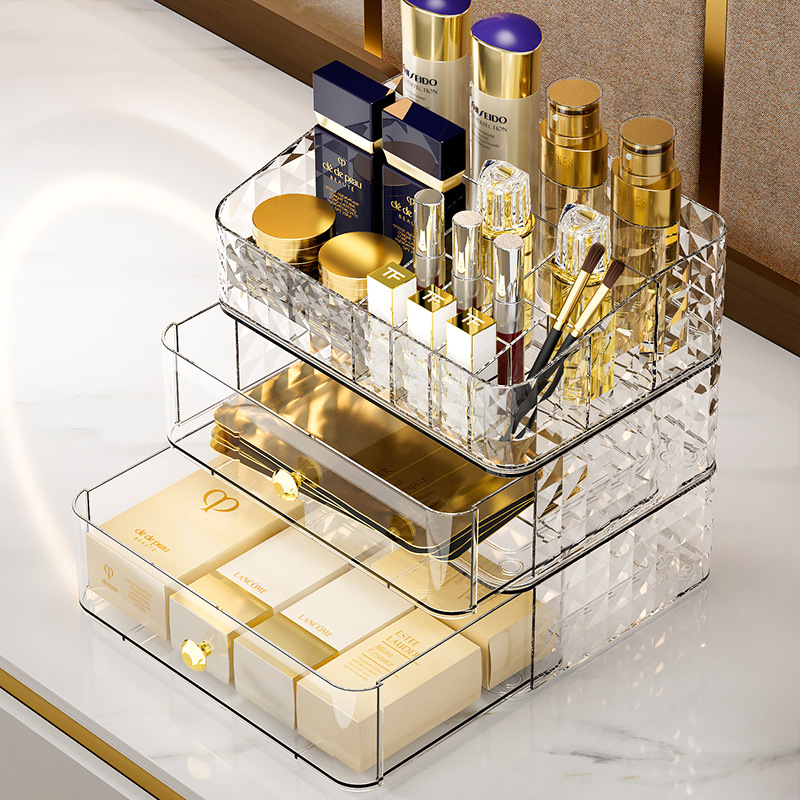 다이아몬드 패턴 화장품 수납함 고급스러운 대용량 데스크 - Luxury Skincare Products 리뷰 및 가격