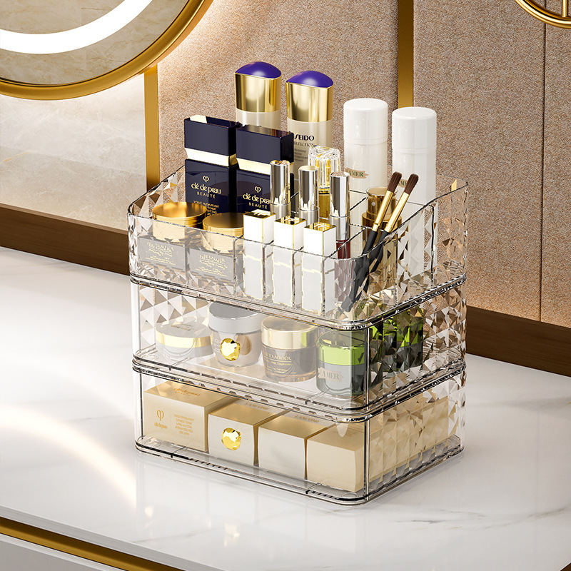 다이아몬드 패턴 화장품 수납함 고급스러운 대용량 데스크 - Luxury Skincare Products 리뷰 및 가격
