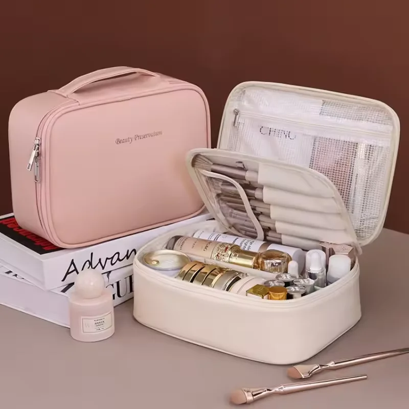 더블 레이어 대용량 여성용 화장품 가방 고급 메이크업  - Luxury Skincare Organizer 리뷰 및 가격